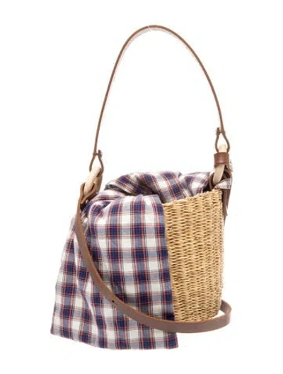 Pre-owned Muun Raffia Bucket Bag In Neutrals