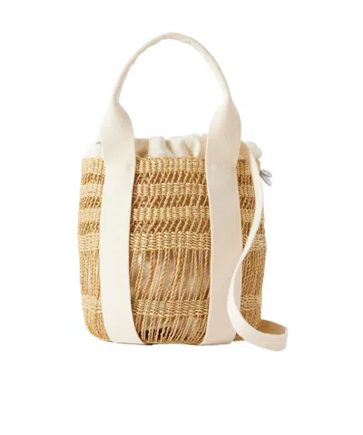 Muun Raffia Bucket Bag In Nude