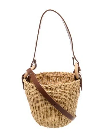 Pre-owned Muun Straw Bucket Bag In Neutrals