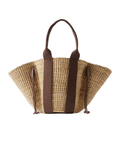 Muun Cotton And Leather-trimmed Raffia Tote In Black