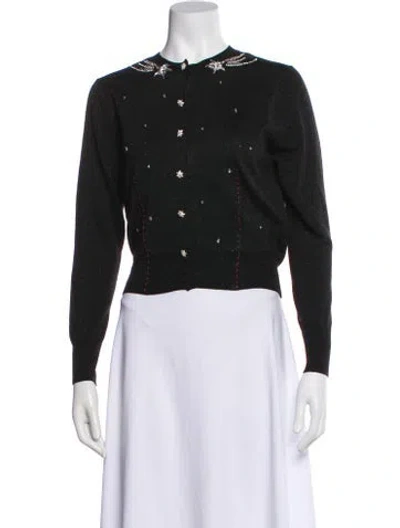 Pre-owned Muveil Floral Print Evening Jacket In Black