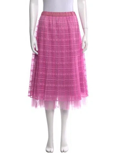 Pre-owned Muveil Lace Pattern Knee-length Skirt In Pink