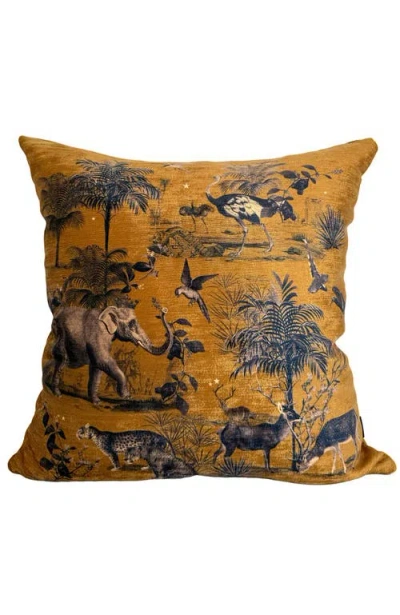 Muzaluci Velvet Pillow Cleopatra Animals In Orange
