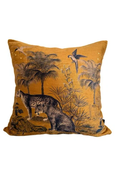 Muzaluci Velvet Pillow Cleopatra Leopards In Orange