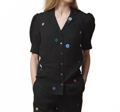 Muzungu Sisters Eugenie Button Down Shirt In Black