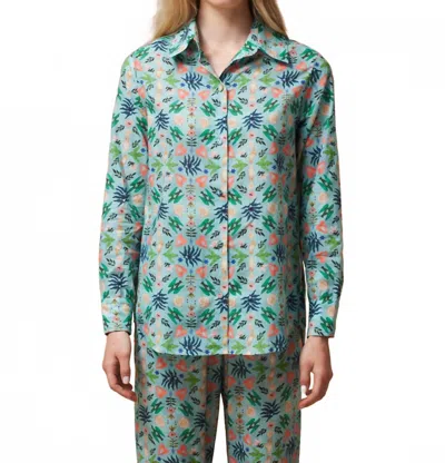 Muzungu Sisters Fern Button Up Shirt In Kaleidoscope Charms In Blue