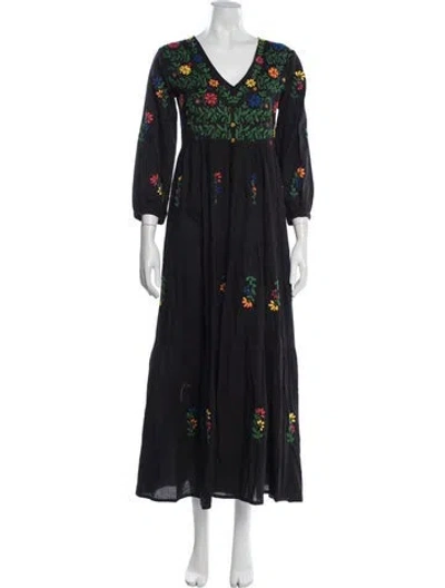 Pre-owned Muzungu Sisters Floral Print Long Dress In Blue