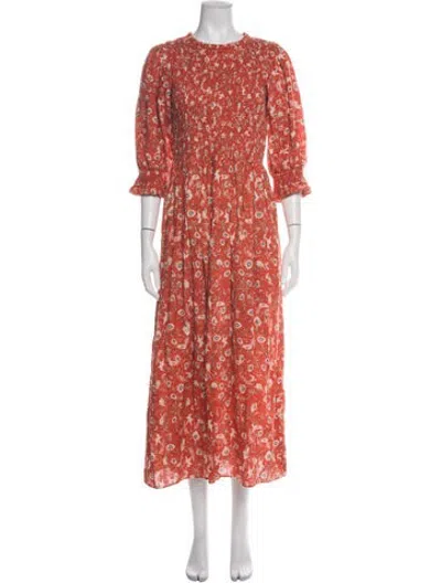 Pre-owned Muzungu Sisters Linen Long Dress In Red