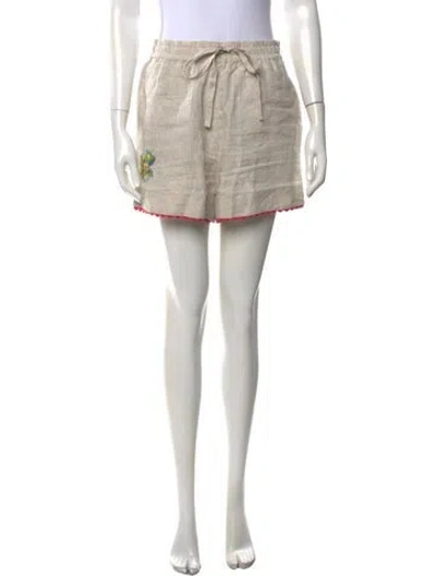 Pre-owned Muzungu Sisters Linen Mini Shorts In Neutral