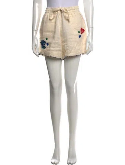 Pre-owned Muzungu Sisters Linen Mini Shorts In Neutrals