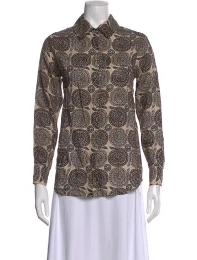 Pre-owned Muzungu Sisters Linen Patterned Top W/ Tags In Multi