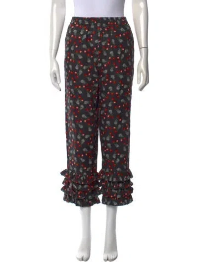 Pre-owned Muzungu Sisters Linen Straight Leg Pants In Blue