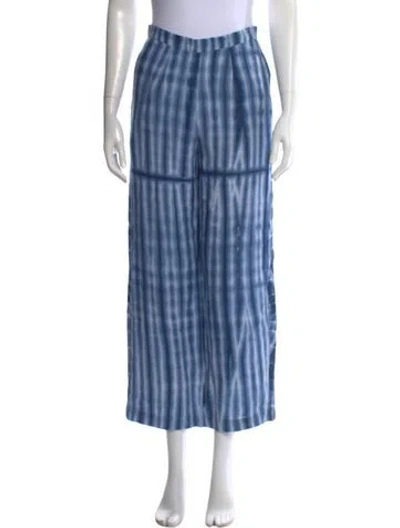 Pre-owned Muzungu Sisters Linen Wide Leg Pants In Blue
