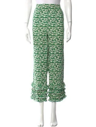 Pre-owned Muzungu Sisters Linen Wide Leg Pants In Green