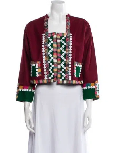 Pre-owned Muzungu Sisters Printed Evening Jacket In Red