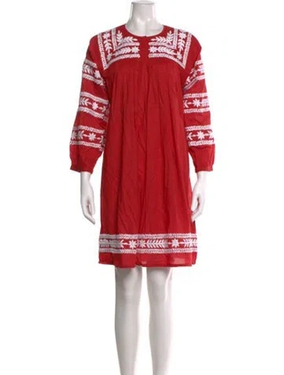 Pre-owned Muzungu Sisters Printed Knee-length Dress W/ Tags In Red