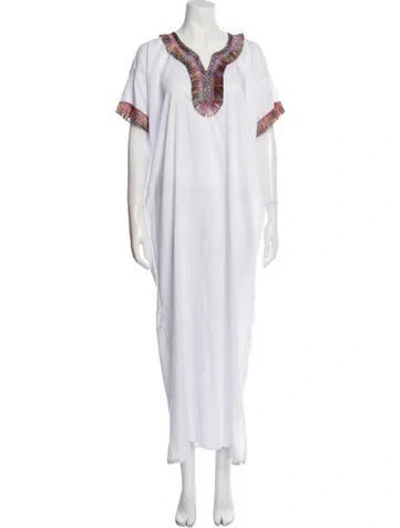 Pre-owned Muzungu Sisters Printed Long Dress In White