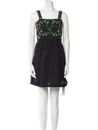 Pre-owned Muzungu Sisters Printed Mini Dress In Black