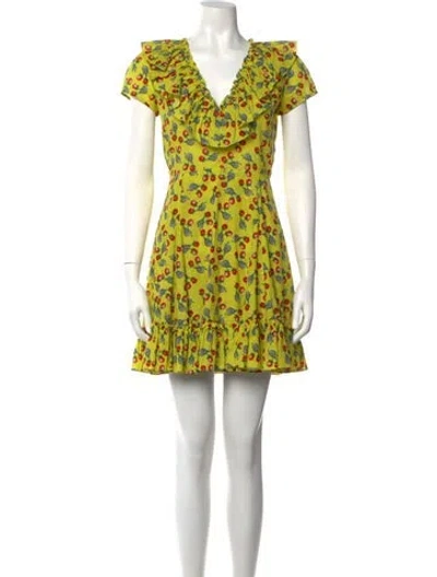 Pre-owned Muzungu Sisters Printed Mini Dress In Yellow