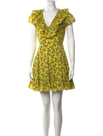 Pre-owned Muzungu Sisters Printed Mini Dress In Yellow