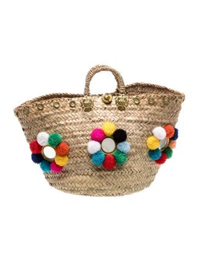 Pre-owned Muzungu Sisters Raffia Tote W/ Tags In Neutrals