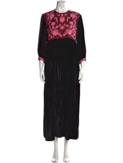 Pre-owned Muzungu Sisters Silk Long Dress In Green