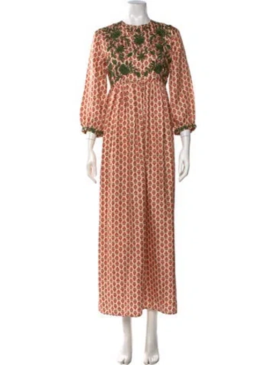 Pre-owned Muzungu Sisters Silk Long Dress In Neutral