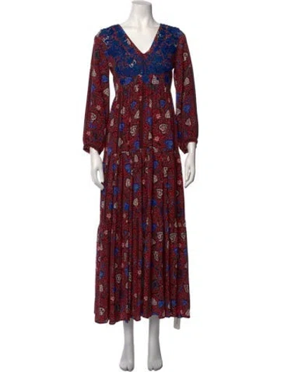 Pre-owned Muzungu Sisters Silk Long Dress W/ Tags In Red