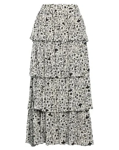 Muzungu Sisters Woman Maxi Skirt Ivory Size L Silk In White