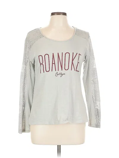 Pre-owned Mv Sport Long Sleeve Top Silver Crew Neck Tops