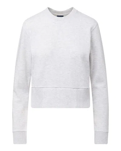 Mv Sport Women's Cloud Fleece Crop Crewneck Sweatshirt In Grey