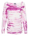 Mv Sport Women's French Terry Off-the-shoulder Tie-dyed Sweatshirt In Pink
