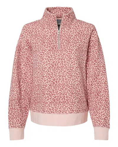 Mv Sport Women's Sueded Fleece Quarter-zip Sweatshirt In Multi