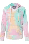 Mv Sport Womens Courtney Burnout V-notch Hooded Sweatshirt In Multi