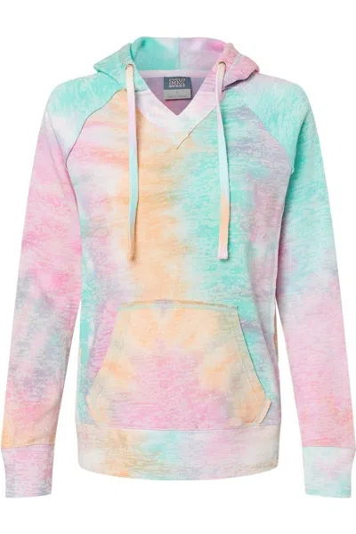 Mv Sport Womens Courtney Burnout V-notch Hooded Sweatshirt In Multi