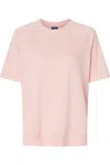 Mv Sport Women´s French Terry Short Sleeve Crewneck Pullover In Pink