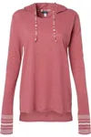 Mv Sport Women´s Heathered Jersey Hooded Tunic In Pink