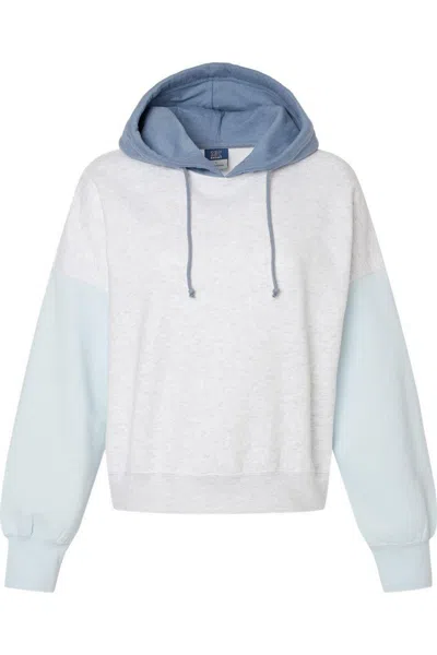 Mv Sport Women´s Sueded Fleece Colorblocked Crop Hooded Sweatshirt