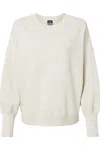 Mv Sport Women´s Sueded Fleece Crewneck Sweatshirt In White