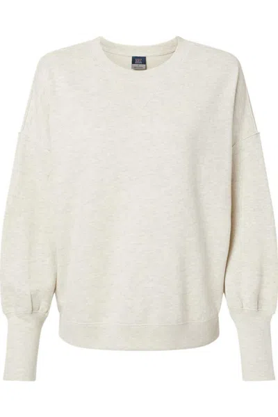 Mv Sport Women´s Sueded Fleece Crewneck Sweatshirt In White