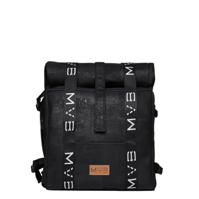 Mvb - My Vegan Bags Men's Xplorer - Cork Leather Backpack For Travel - Black In Burgundy