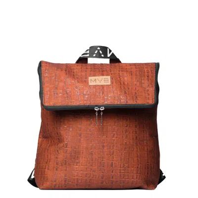 Mvb - My Vegan Bags Women's Brown Laptop Cork Leather Backpack - Croco