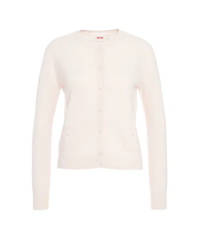Mvm Cardigan With Pearl Buttons In Gold