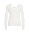 Mvm Cashmere Pullover With Back Tie Detail In White