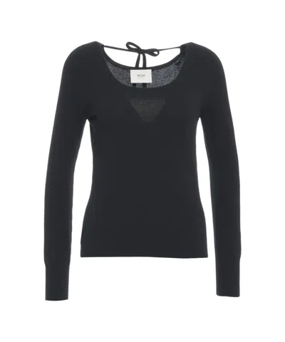 Mvm Cashmere Sweater With Lace Detail In Black