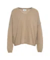 Mvm Cashmere Sweater With Pearls In Brown
