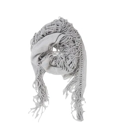 Mvm Fringed Scarf In Gray
