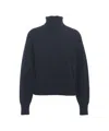 Mvm High Ribbed Collar Turtleneck Sweater In Black