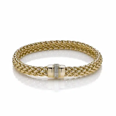 Mvm Italy Women's Hand Made Florentine Mesh Bangle Gold