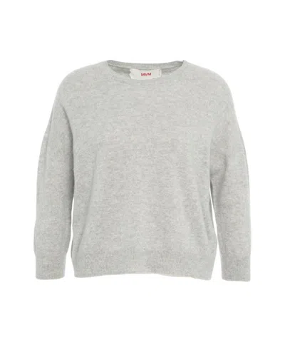 Mvm Light Grey Cashmere Sweater In White